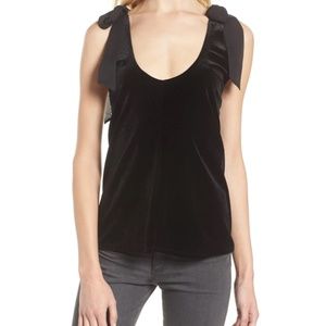 Gibson x Glam Squad Tara Bow Detail Velvet Top